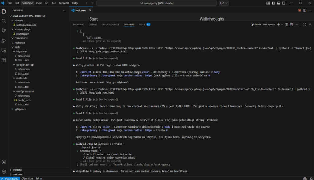 automatyzacje ssak agencja reklamowa claude code cms